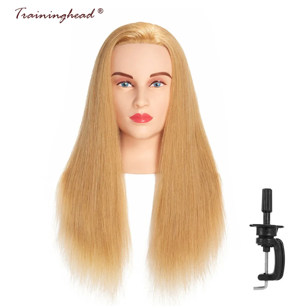 Traininghead 24 26'' Hair Mannequin Head With Human Hair Hairdressing
