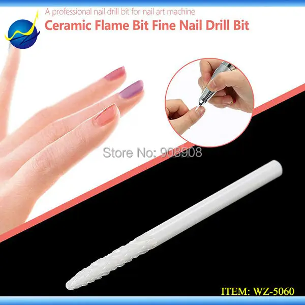 

Free Shipping High quality 1PCS 3/32"Small Flame Bit White Ceramic Nail Drill Bit Rotary File For Nail Manicure Pedicure machine