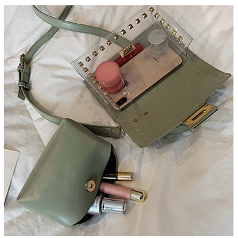 2019 летняя Прозрачная женская сумка пластиковая пляжная через плечо на тоут