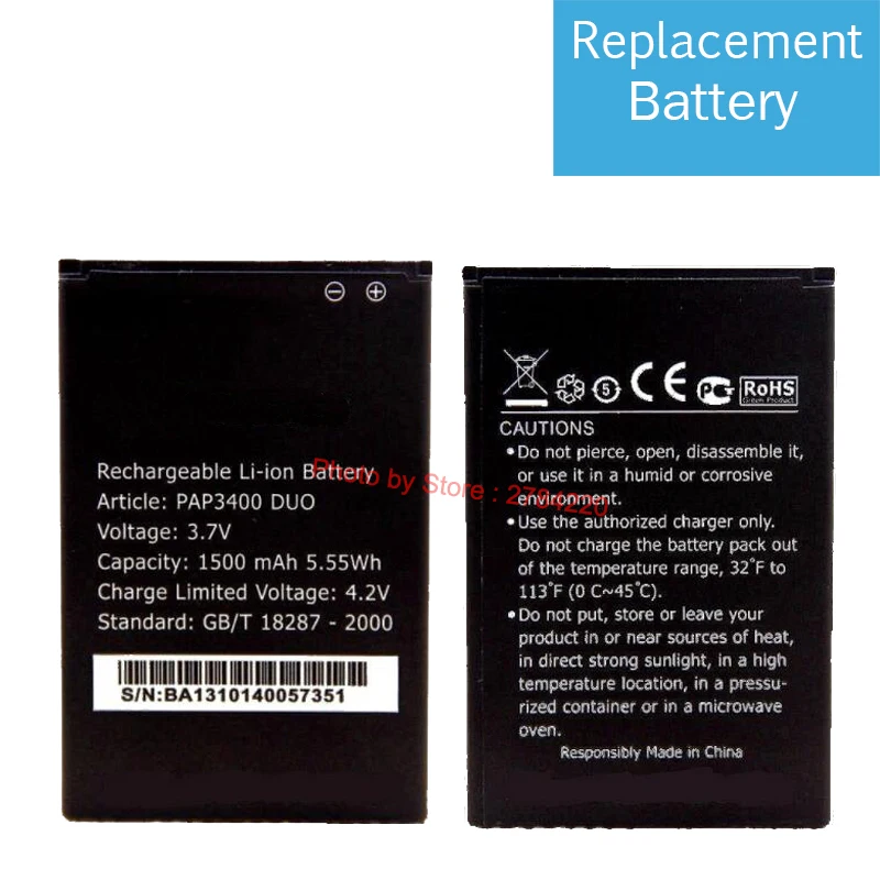 1500 мАч 100% новый аккумулятор PAP3400DUO для Prestigio MultiPhone PAP3400 DUO аккумуляторы батареи