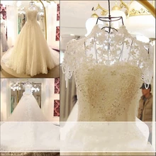 Vestido de novia 2017 Vintage Luxury Lace Wedding Dress Beading Appliques Bridal Gown