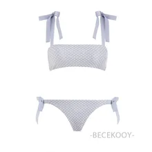 Женский купальный костюм, комплект из двух предметов для девочек, танкини для купания, купальник для девочек, бикини, хлопковый купальный костюм с принтом для женщин, комплект из двух предметов