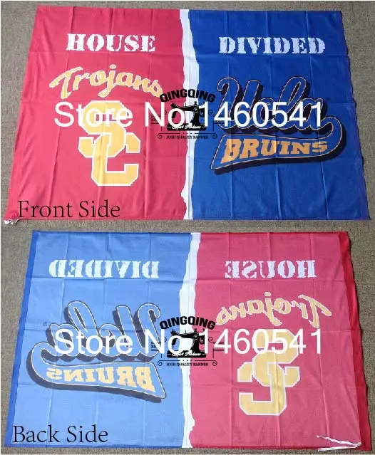 USC Trojans UCLA Bruins House Divided Flag 3ft x 5ft Polyester NCAA