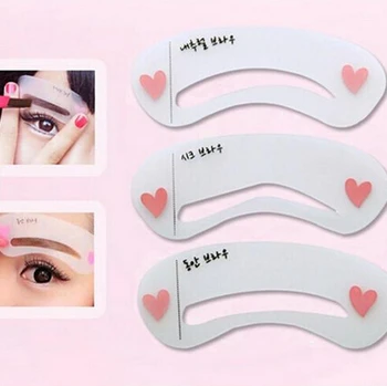 

3pcs Shaping Beauty Eyebrow Template Stencil Grooming Brow Painted Model Stencil Kit Eyebrow DIY MakeUp Tools