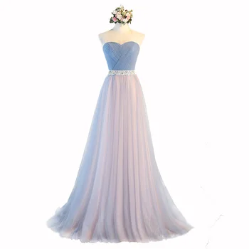 

New Elegant Strapless Long Evening Dress Female 2019 Vestidos De Noche Largos Elegantes De Fiesta Wedding Party Dresses festa