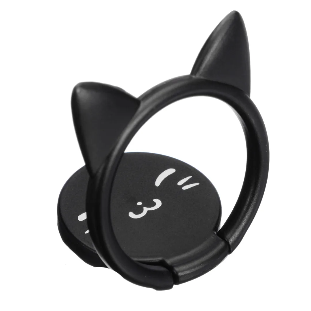 360 Degree Rotating Cute Cartoon Cat Finger Grip Ring Stand Holder for Mobile Cell Phone Finger Ring Smartphone Stand Holder