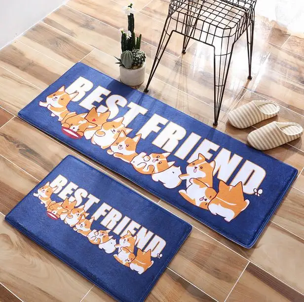 Us 14 36 26 Off Cartoon Dog Best Friend Carpet Home Kitchen Doormat Restroom Coral Fleece Living Room Rug Children Kids Bedroom Mat In Carpet From