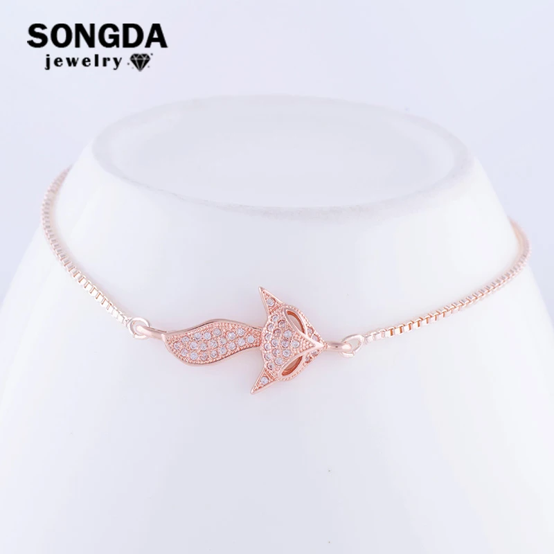 

SONGDA 2018 Summer Latest Bracelet Simple Little Prince Fox Series Charms CZ Zircon Copper Bracelet for Women Lovers Friends