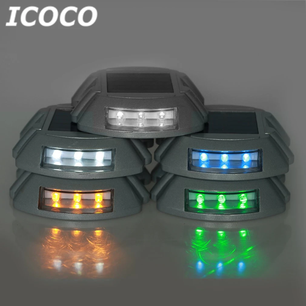 Goedkoop ICOCO Waterdichte Solar Road Stud spuitgieten Aluminium Verkeerslichtlicht LED Solar Drive Lamp Outdoor Solar Lamp Drop schip