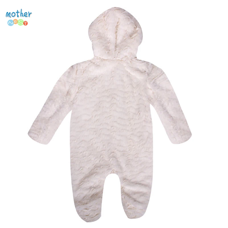2017 Mother nest Newborn Girl Winter Rompers Baby Boys Clothes Toddler Rompers Kids Warm Hooded Jumpsuit Infant Outwear  (2)