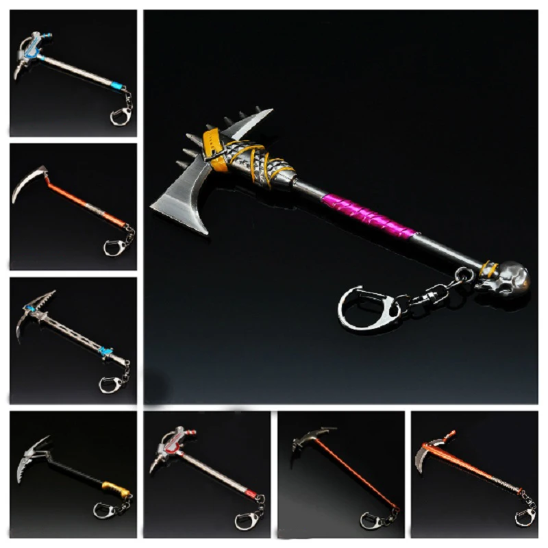 

Fortnight Game 3D Gun Weapons Keychain Stainless Steel Pendant Laser Print Jewelry Action Figure Toys Kids Christmas Party Gift