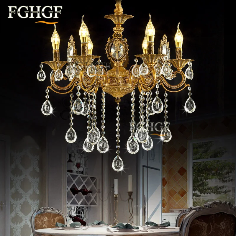 

Modern Crystal Chandeliers Light 6 Arms Luxury Lustre Chandelier Lighting Fixtures Lamp Project luminaria Living Room Restaurant