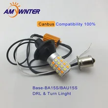 AMYWNTER 1156 led P21w canbus Auto HA CONDOTTO LA Luce Dual Color Switchback BAU15S Lampada Lampadina Corsa e Jogging Luce