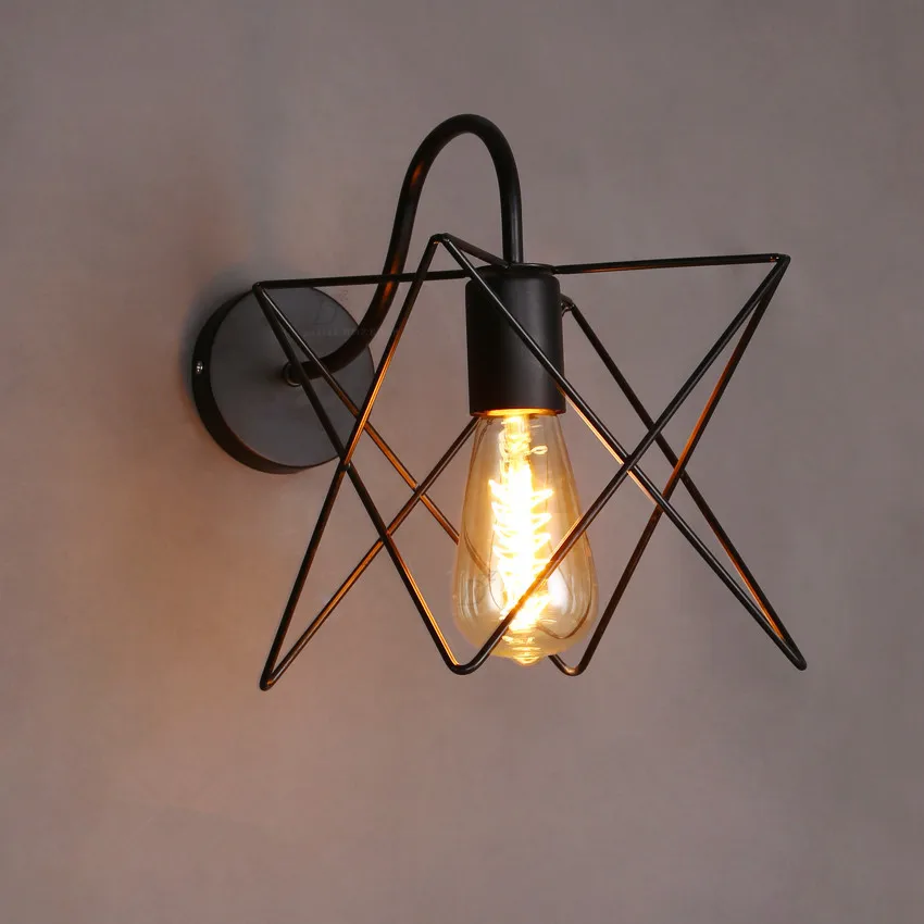 Vintage Loft Iron Cage Wall Lamp Industrial Wall Light Bathroom