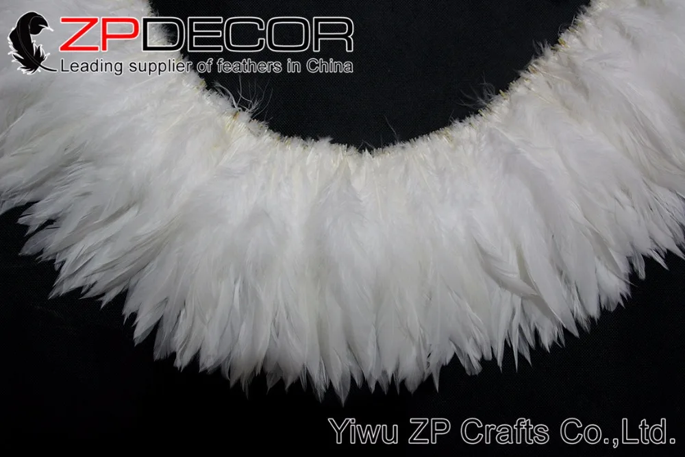 White Rooster Schlappen Strung Feathers (17)