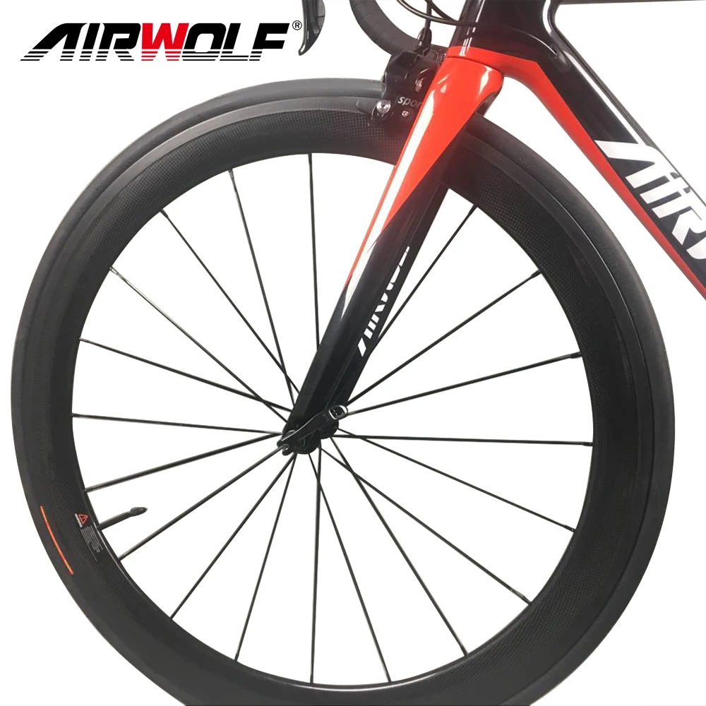 Airwolf 700C карбоновый велосипед Toray T1000 дорожный с монокейным каркасом карбоновые