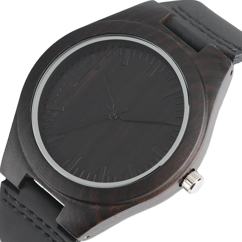 YISUYA Mens Wooden Wrist Watch Novel Bamboo Wood Creative Watches Black Genuine Leather Band Strap Quartz Males Watch relogio (9)