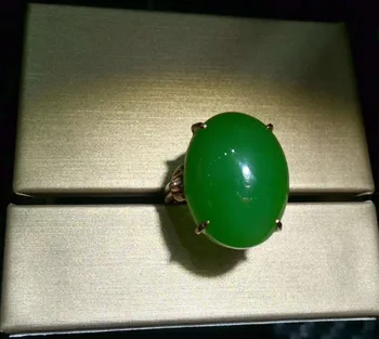 

18K gold and Tian Biyu apple green ringh81#