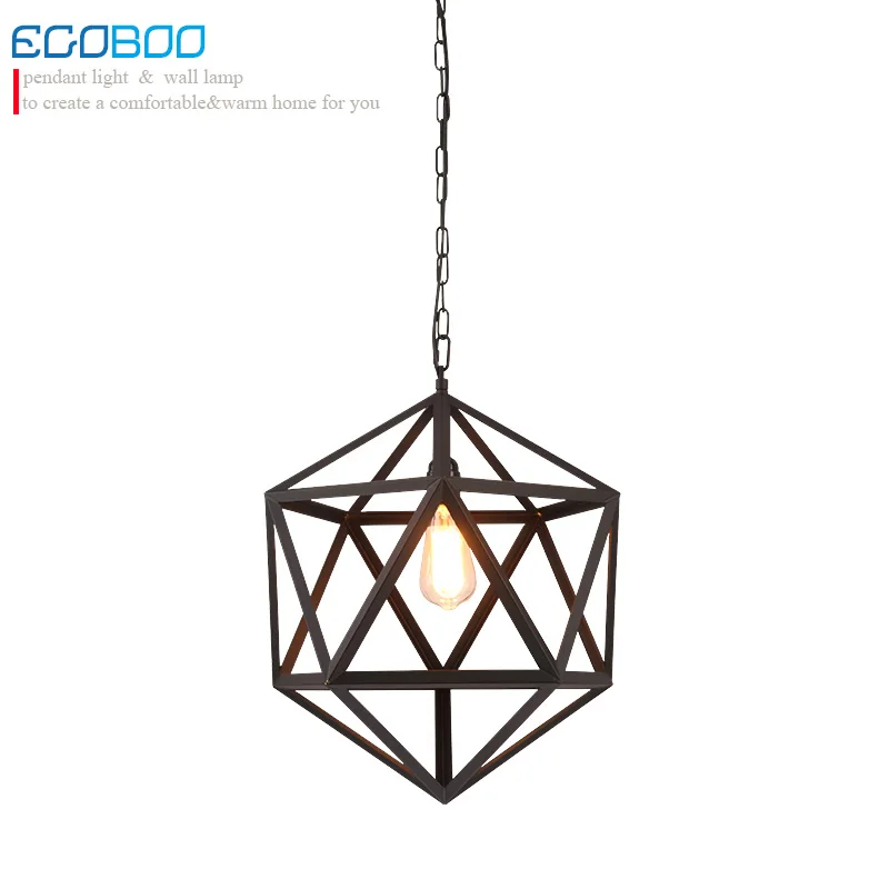 

Loft Vintage Industrial Retro Pendant Lamp Edison Light E27 bulb Holder Iron Restaurant Bar Counter Bookstore Cage Lamp