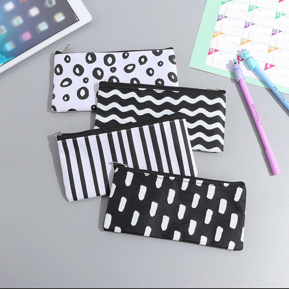 

Wavy Stripes Gift School Pencil Case Cosmetic Makeup Storage Bag pencil pen holders for students new A30