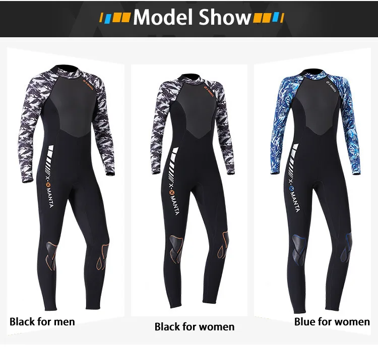 DIVE&SAIL Men Women One-piece Camo Wetsuits 3mm Neoprene+Shark Skin+Lycra Swimming Surfing Diving Suits High Elastic Swimwear