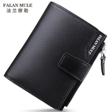FALAN MULE 2016 Real Leather Wallet Luxury Brand Hasp Wallet Men Large Capacity Portfolio Thin Slim