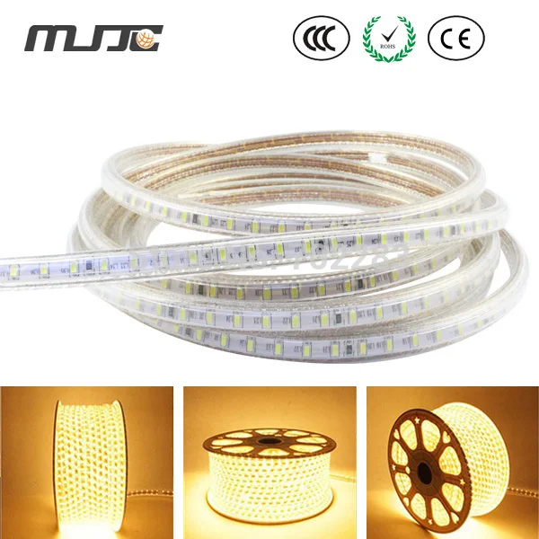 1M-50M 3014 110V HighVoltage 120LED//M Strip Light NWhite DYellow Red Blue White