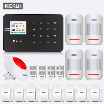 

KERUI W18 WIFI GSM Home Safety Burglar Alarm System APP Control Motion Detector Door sensor Alarm Siren Security Arm System Kit