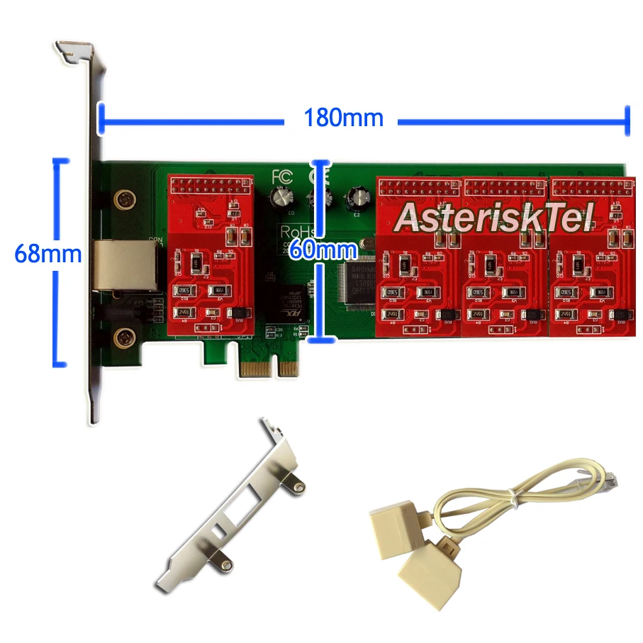 Карта Asterisk TDM410 с низким профилем 2U картой FXO 4 поддерживает Elastix Freepbx aex410 для VoIP