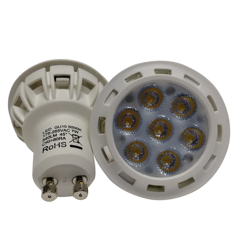 Высокая яркость LED GU10 7 Вт прожектор лампа точечная Bombillas led focos 220В Ampoule Led дом |