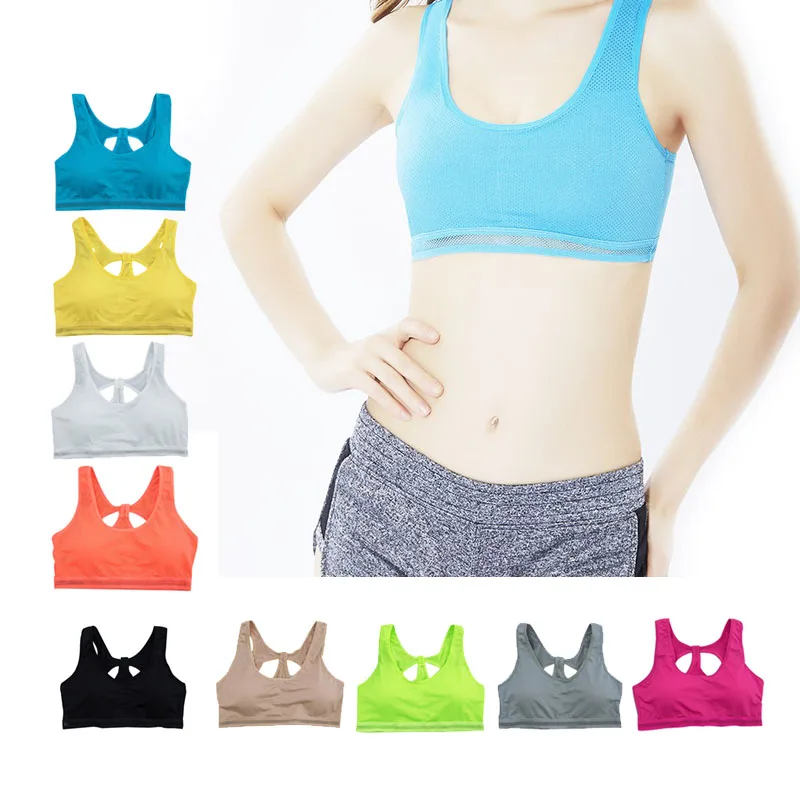 Breathable Girl Quick Dry Running GYM Bras Cropped Top Women Sports Yoga Bras Wireless Padded Bra j2s