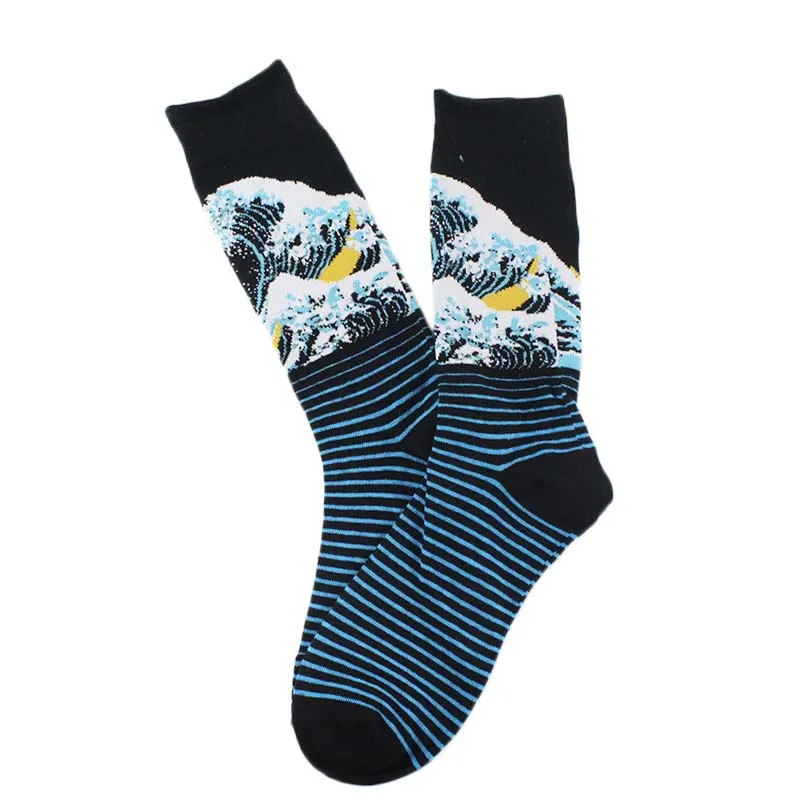 В Стиле Хип-хоп креативные забавные носки с рисунками счастье хлопок, мужские носки Skarpetki Harajuku, свадебные claetines Hombre Divertidos - Цвет: 1