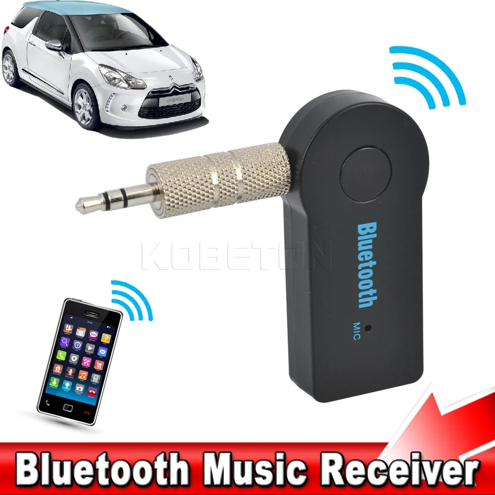 Wireless Bluetooth 3.5mm AUX Audio Stereo Music Home Car Receiver Adapter Hands-Free Car Kits Jack w/LED Button Indicator for Audio Stereo System Headphone Speaker 