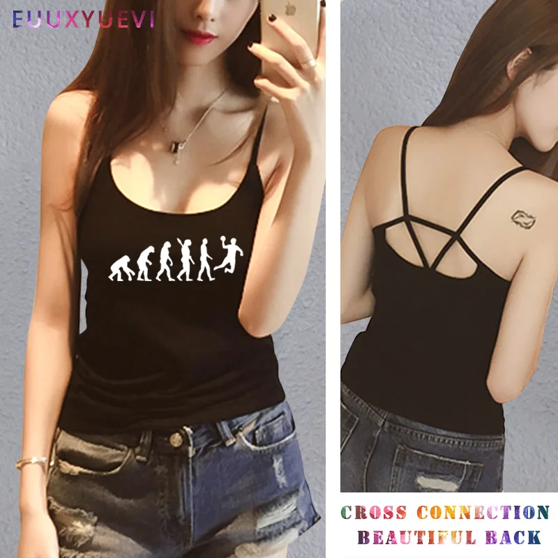 

Handball Evolution Printed 2018 sexy women girl lady's modal Cotton vest tanks camis shirt Tee tank top tee wholesale