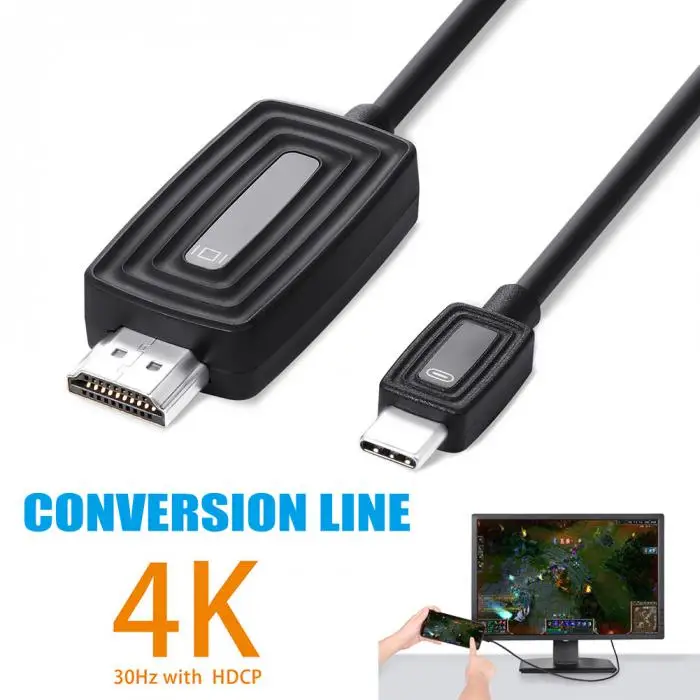 USB C к HDMI кабель с HDCP для MacBook Pro iPad Pro Dell XPS 13/15 samsung S8/S9 DOM668