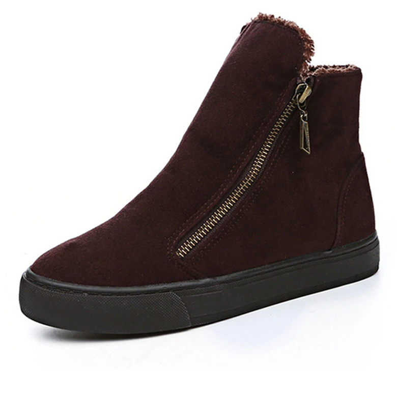 SNURULAN/женская зимняя обувь; ботинки из искусственной кожи; Брендовая женская зимняя обувь; высококачественные ботильоны на платформе; E004 - Цвет: Коричневый