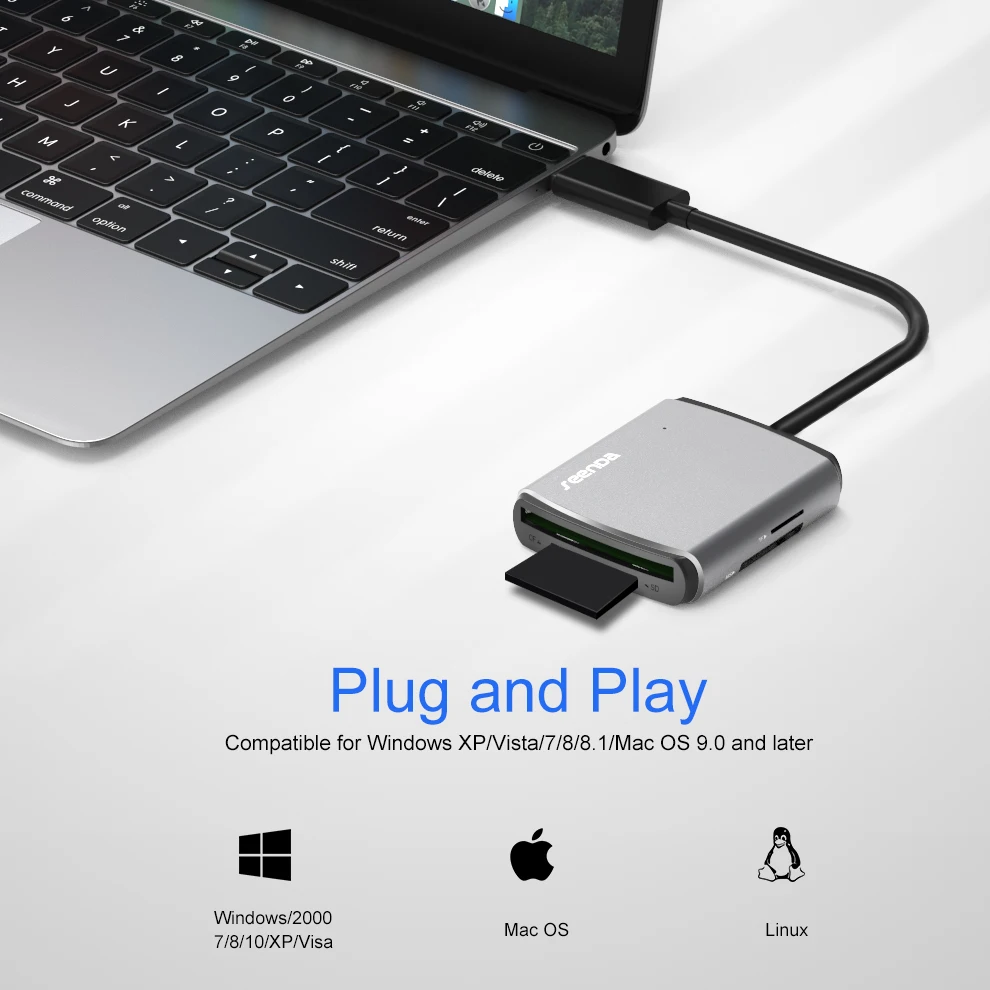 SeenDa USB3.0 кард-ридер с высоким уровнем Скорость мульти-камера слот для карт памяти SD CF TF MS мобильный телефон OTG кард-ридер для PC карта для ноутбука читателя
