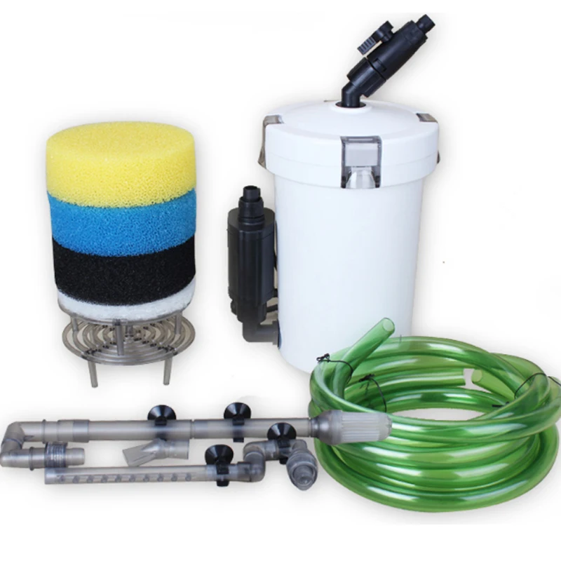 

6W 400l/h Fish Tank External Filter Canister Aquarium Outer Filtration Buckect System With Filter Sponge Water Pump Tube HW-603B