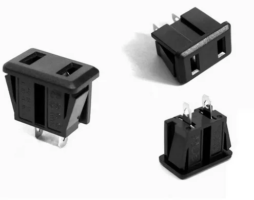 

10pcs/lot AC power socket AC250V/10A USA Industrial Plug US Industrial socket/Plug two flat hole Female socket Electrical Socket