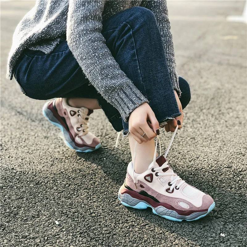 

New Popular Hip Hop Retro Women Dad Shoes Fashion Women Sneaker Summer Ladies Clunky Sneaker School Style Women Vulcanize Shoes
