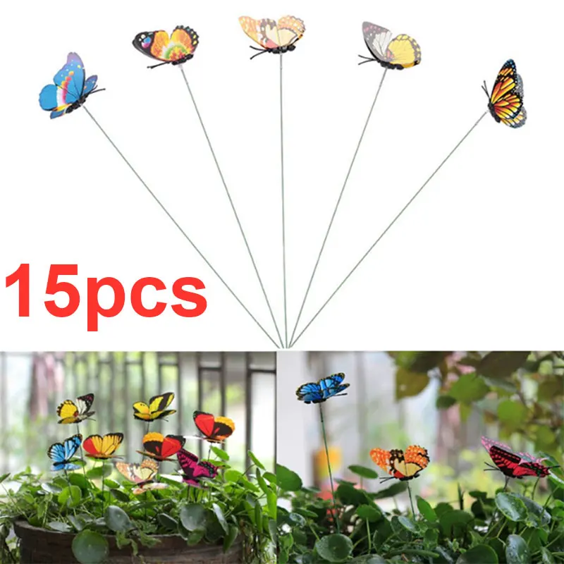 

15cps Colorful Waterproof Butterfly decor Grassland Place Them in Indoors and Outdoor Lawn Decoration Color Random Garden Decor