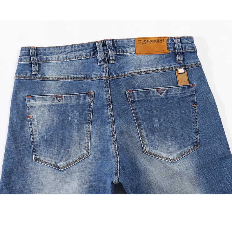 KSTUN Jeans Men 2017 Summer Thin Strech Business Casual Straight Slim Fit Jeans Denim Pants Trousers Classic Cowboys Young Man