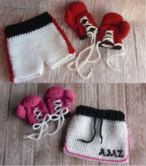 Gants De Boxe Pour Bebe Garcon Avec Ensemble Short Et Haut Gants De Boxe Pour Fille Avec Jupe Courte Accessoire De Photographie Au Crochet Pour Nouveau Ne Taille 0 1m 3 4m Aliexpress