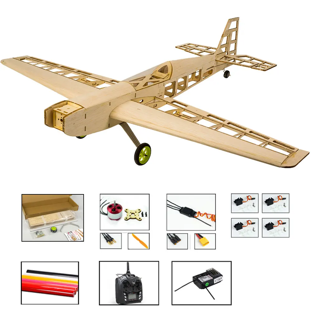 RC самолет лазерная резка пробкового дерева комплект самолетиков 1,5-2.5cc нитро тренажер рамка без крышки Модель Строительный комплект - Цвет: T1004B-L2