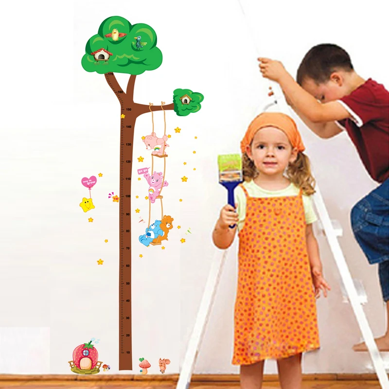 Tree Height Stickers Child Height Ruler Wall Stickers 2m Removable PVC