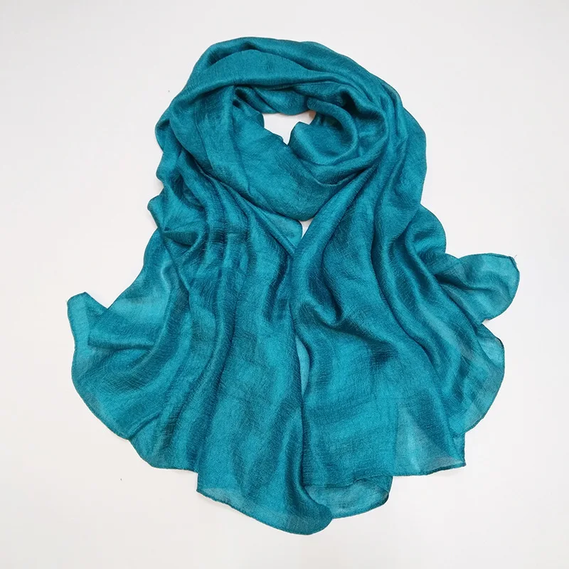 11 x 60 - 70 Silk Scarf - grey, teal & pink