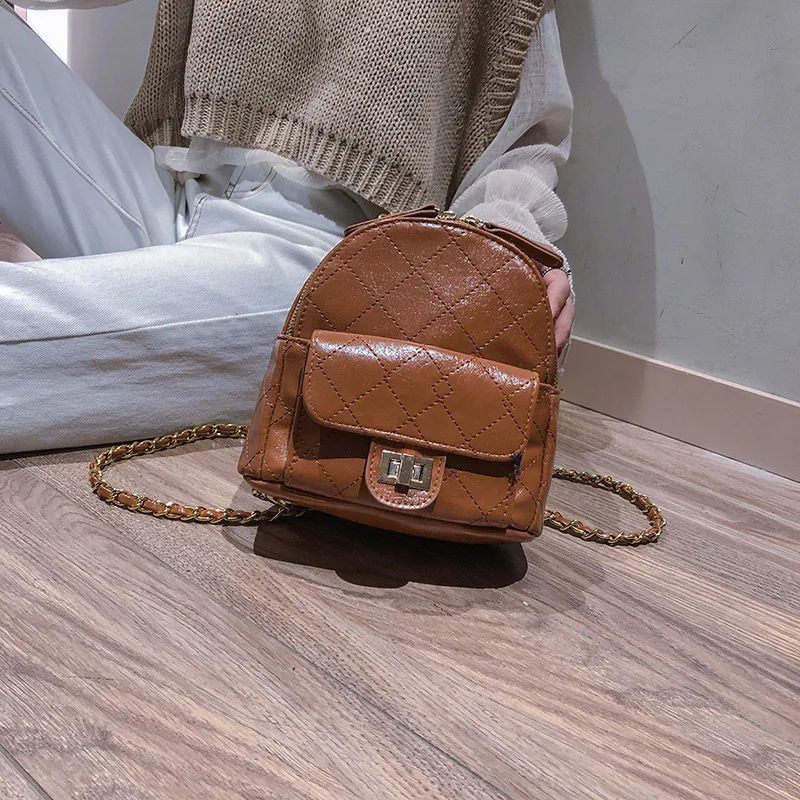 

2019 New Korean Fashion Lingge small backpack Academic Campus Joker Travel Bag