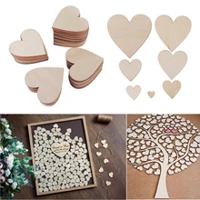 50/100 шт. пустой сердце деревянные ломтики диски дерево с принтом «сердце», «Любовь необработанные натуральные поделки своими руками, товары для свадьбы украшения