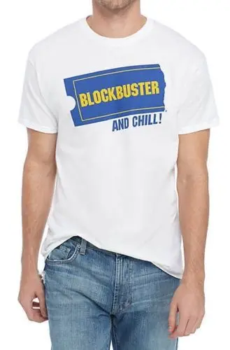 Blockbuster Video BLOCKBUSTER AND CHILL Футболка NWT Лицензированная и официальная летняя футболка
