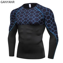 GANYANR футболка для бега Мужская баскетбольная теннисная Спортивная одежда для футбола футболка спортивная фитнес компрессионные, для бега тренировочный тренажерный зал Рашгард Топы